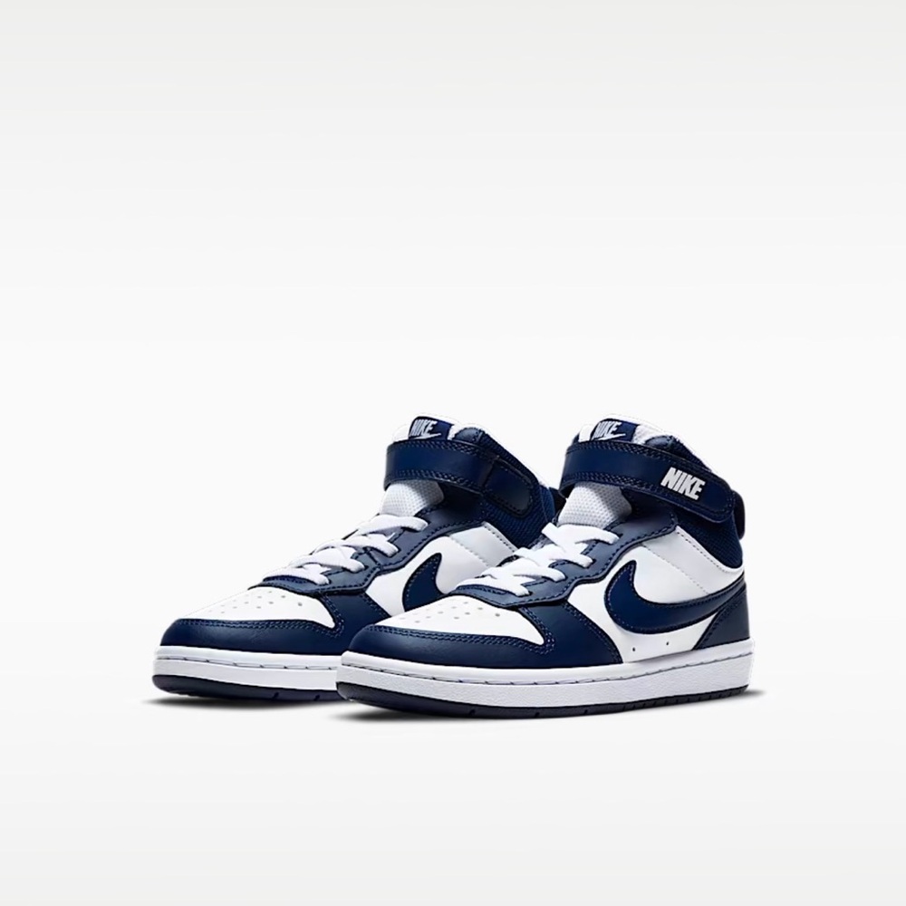 New boys girls Nike Kids High-Top Sneakers - Navy & White Sz 1.5 - Picture 3 of 9